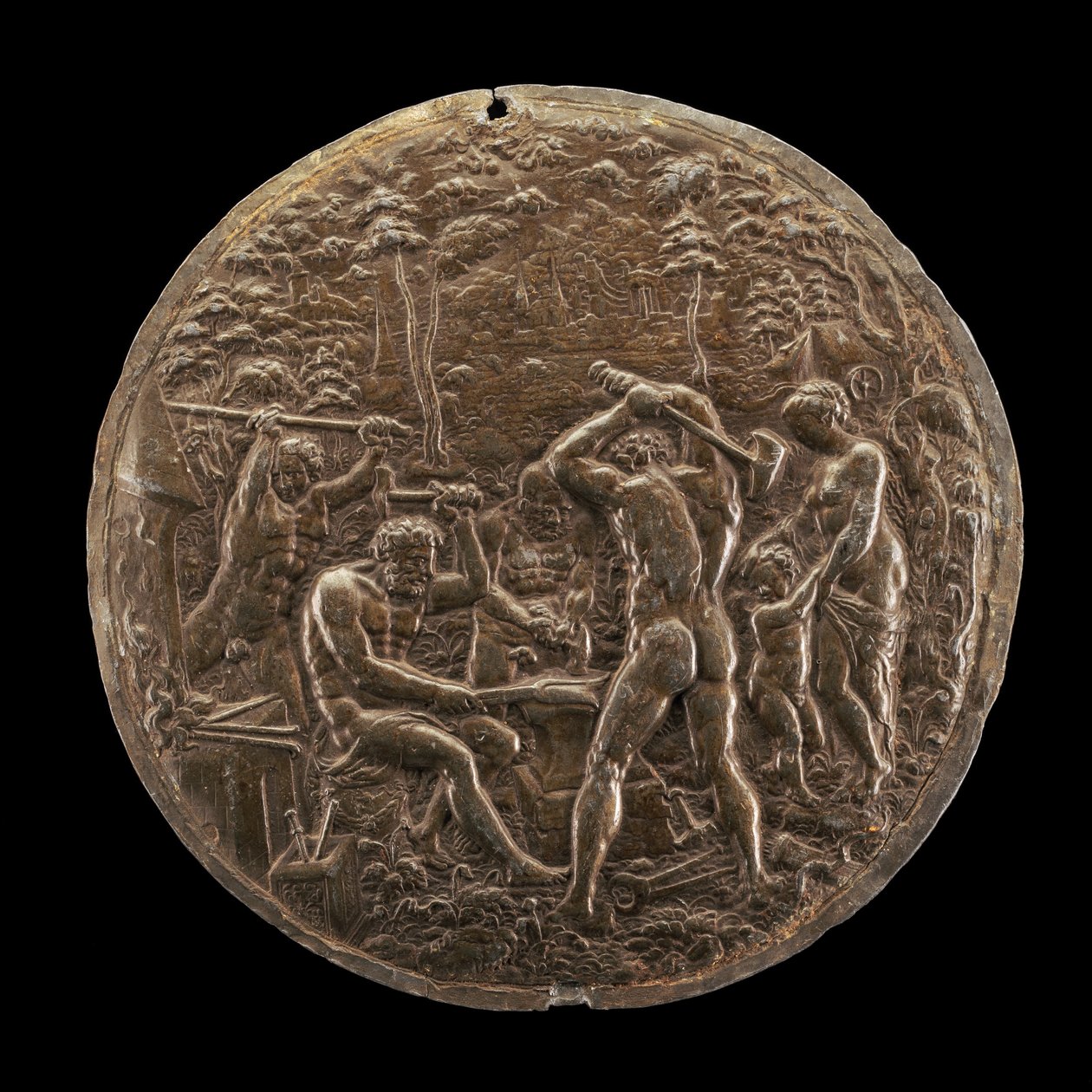 De smidse van Vulcanus, 1573 door Master AZ