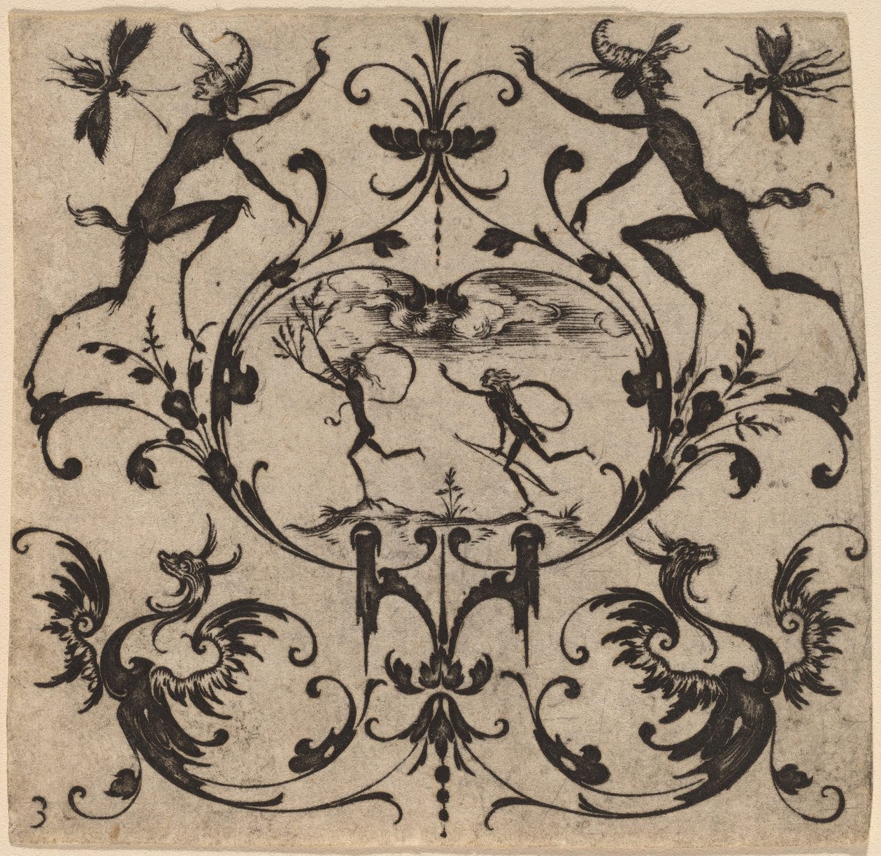 Ornament met grotesk door Master CR