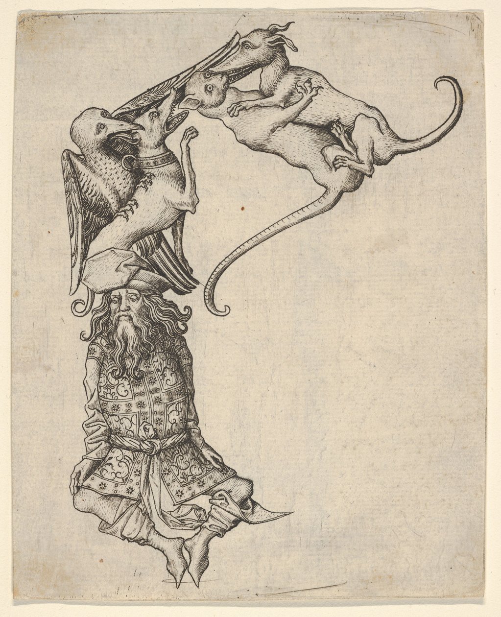 De Letter E, uit Het Alfabet, 1466-67 door Master ES