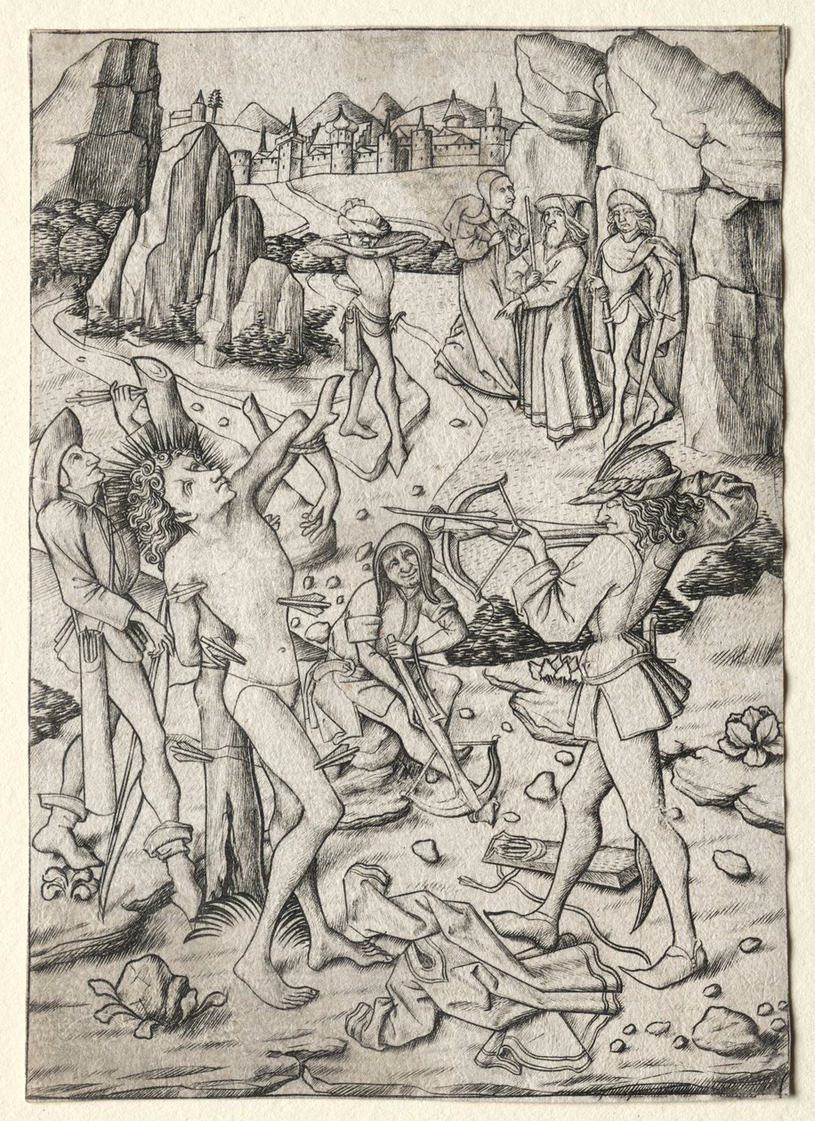 Het martelaarschap van Sint-Sebastiaan door Master ES