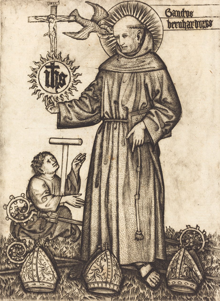 Sanctus Bernhardinus, 1450s door Master of Balaam