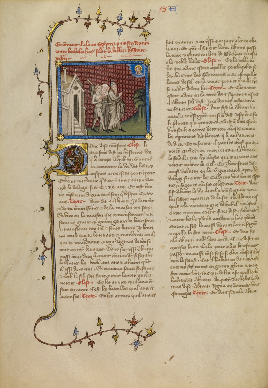 Abraham, Sarah en Lot door Master of Jean de Mandeville