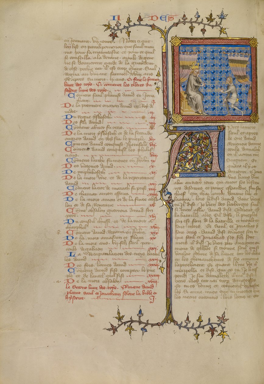 Saul voor Samuel door Master of Jean de Mandeville