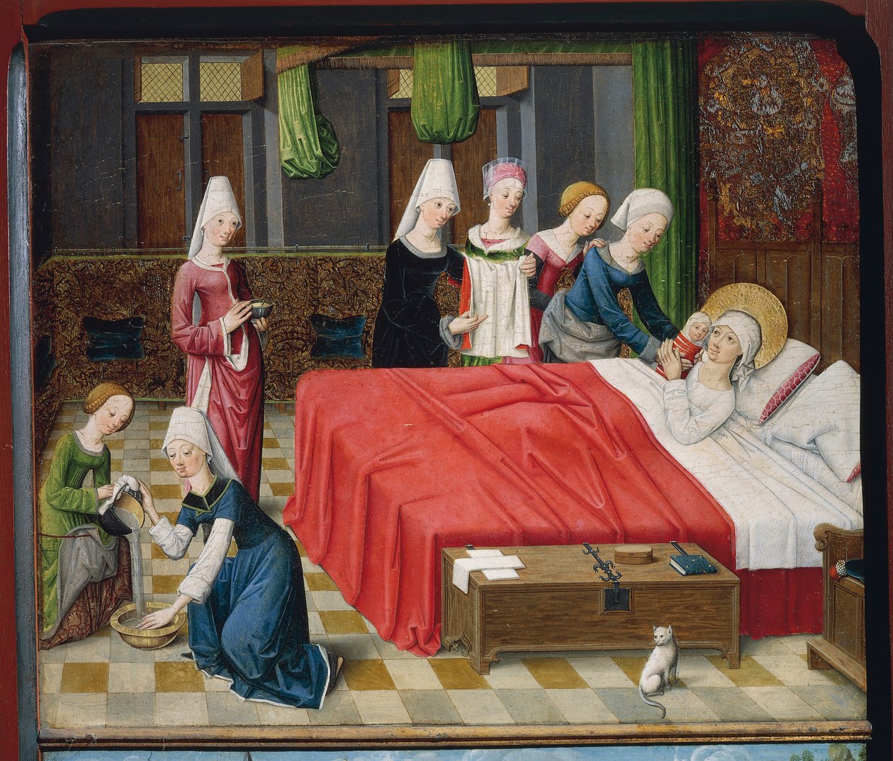 Geboorte van de Maagd Maria door Master of the Aachen Altar