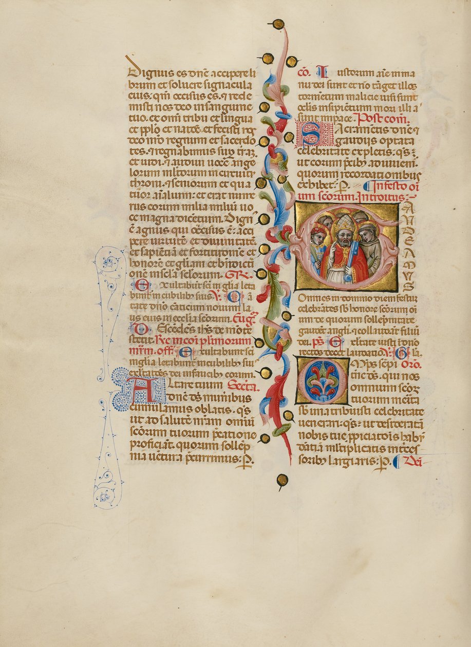 Initialen G: Allerheiligen door Master of the Brussels Initials