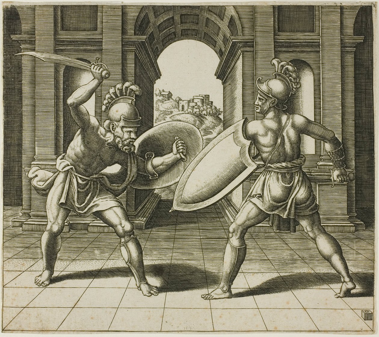 De twee gladiatoren door Master of the Die
