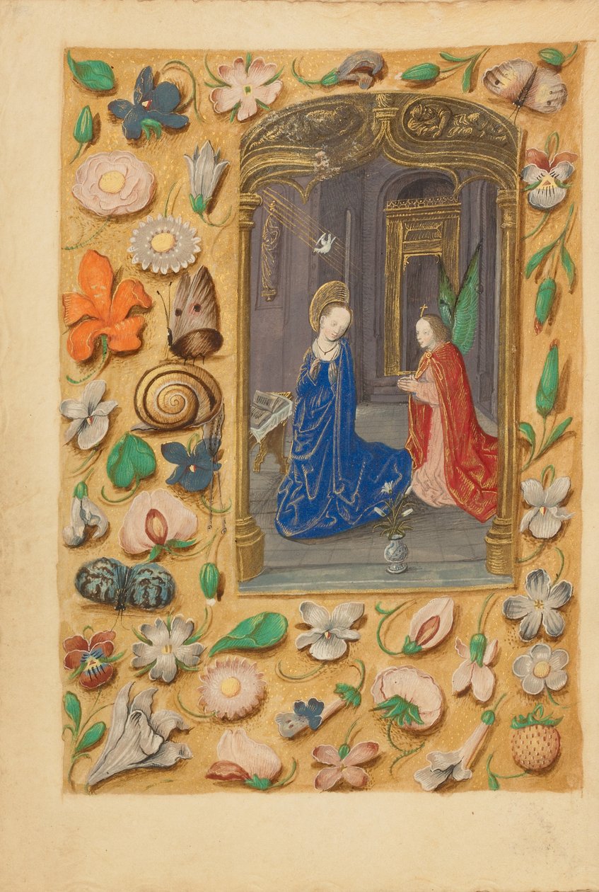 De Aankondiging door Master of the Dresden Prayer Book