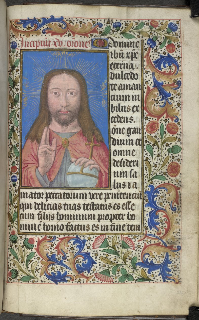 Christus zegent door Master of the Dresden Prayer Books