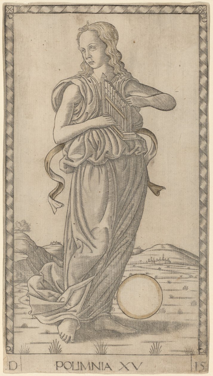 Polimnia (Polyhymnia) door Master of the E Series Tarocchi