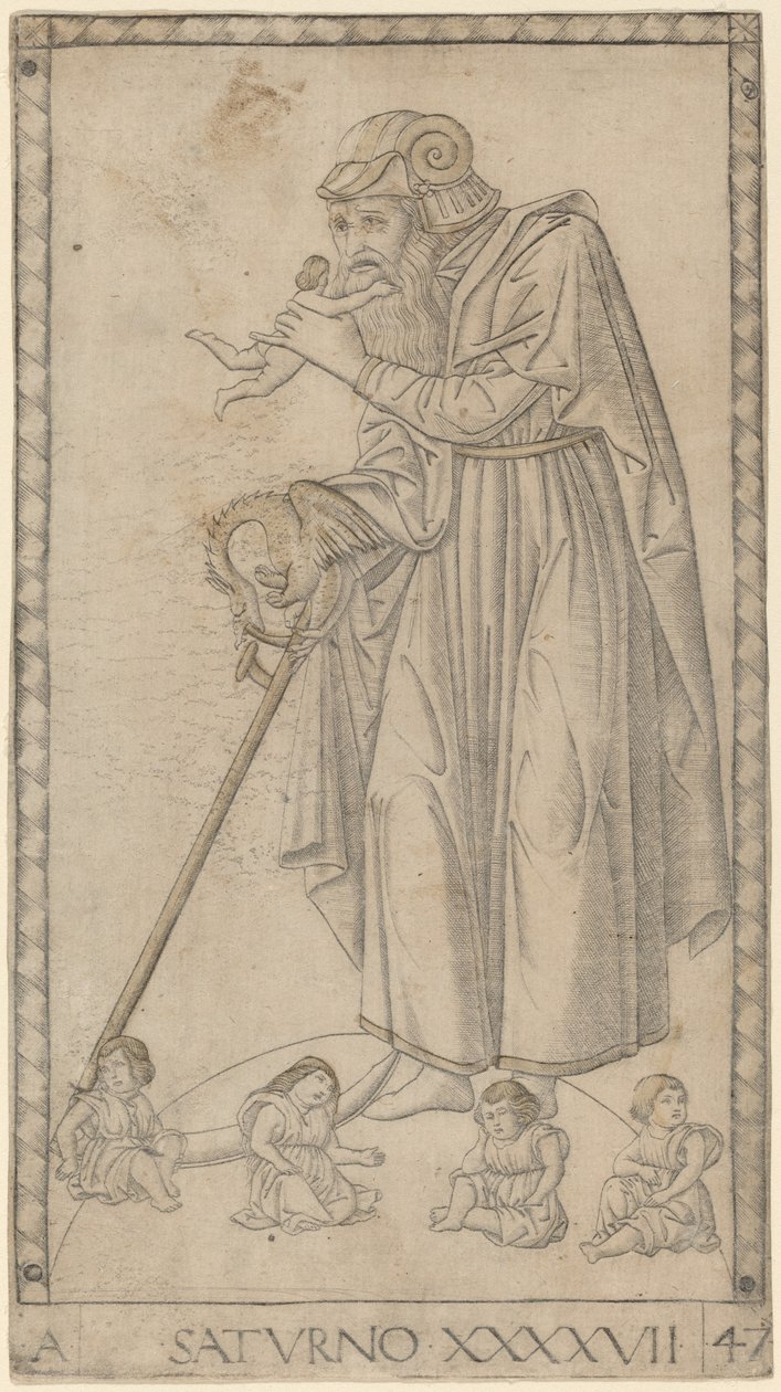 Saturno (Saturnus) door Master of the E Series Tarocchi