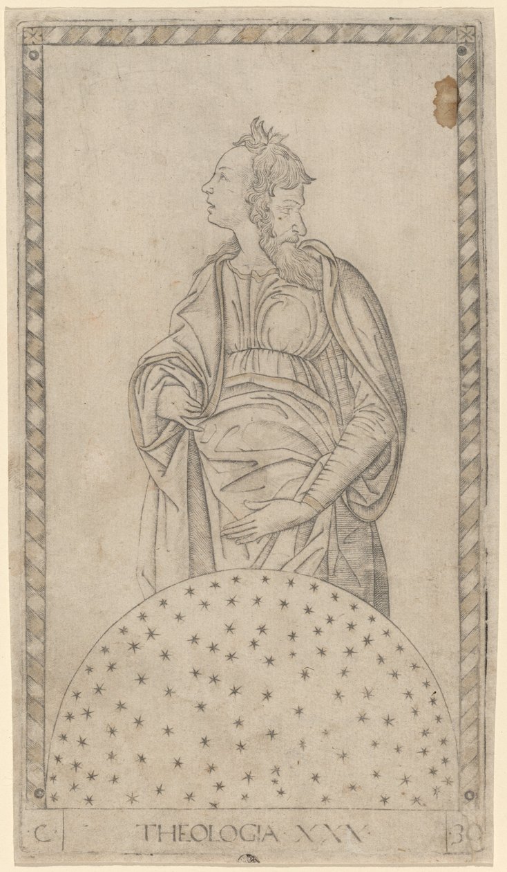 Theologia (Theologie) door Master of the E Series Tarocchi