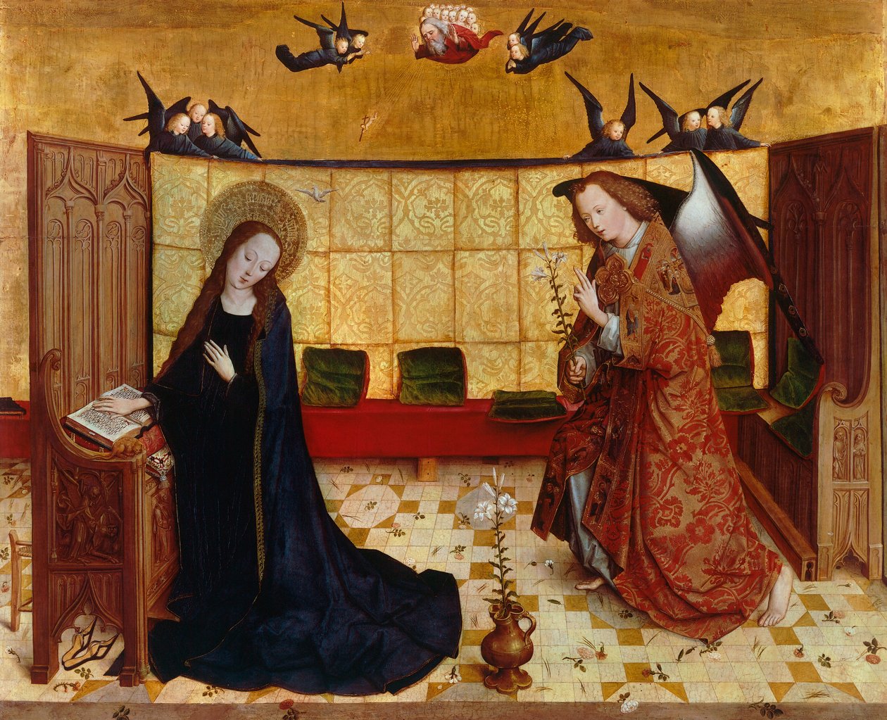 Annunciatie door Master of the Life of Virgin Mary