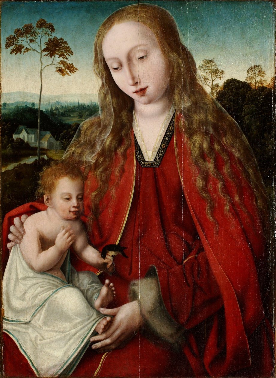 Madonna met kind door Master of the Mansi Magdalen