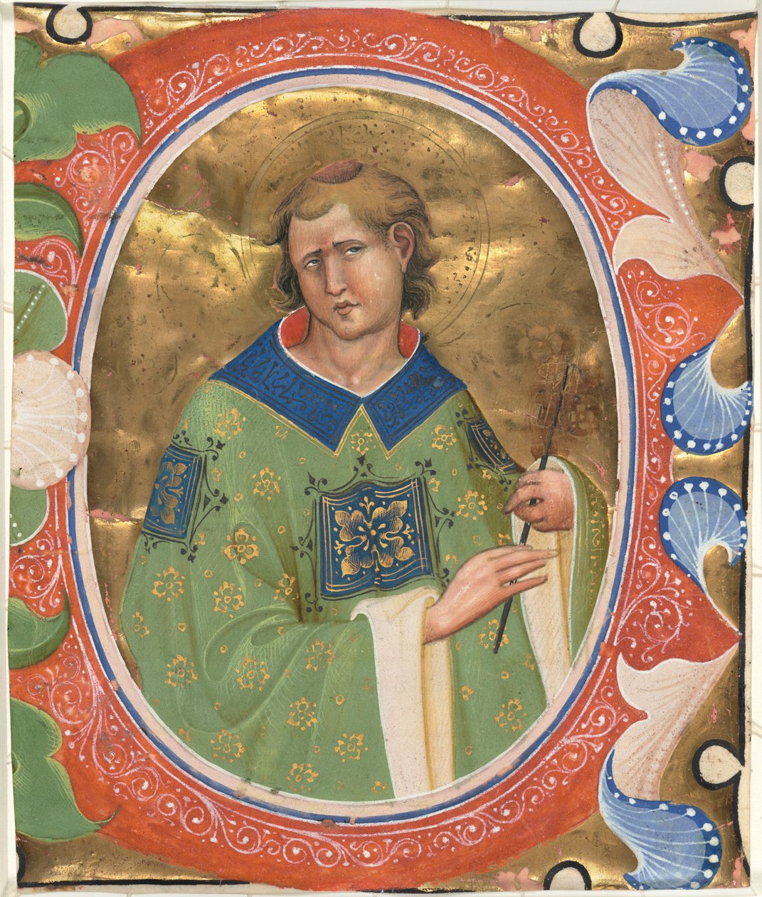 Sint Laurentius door Master of the Murano Gradual