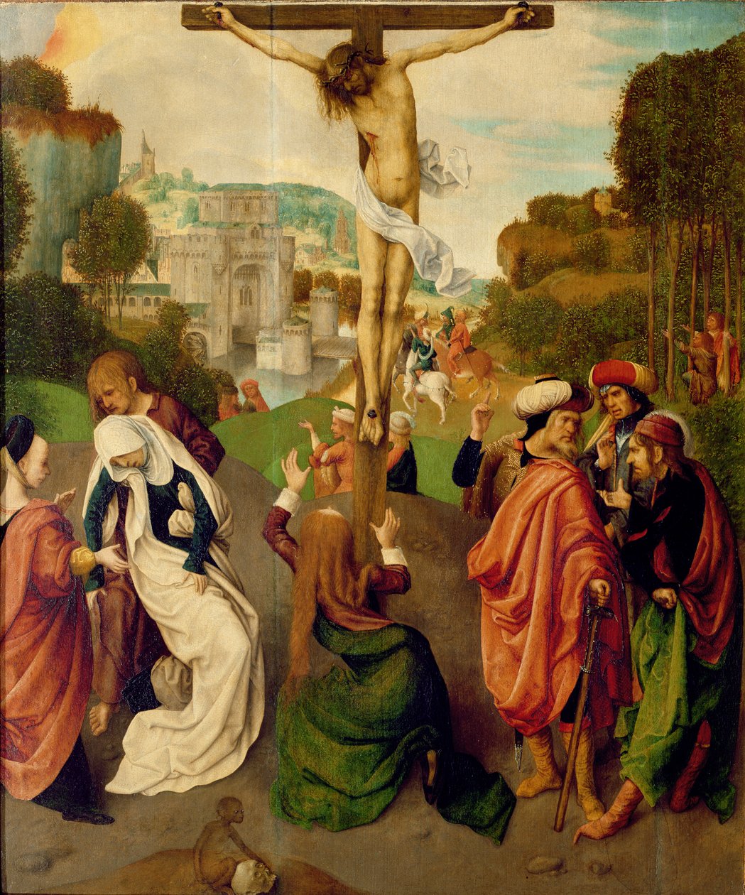 Kruisiging door Master of the Virgo Inter Virgines