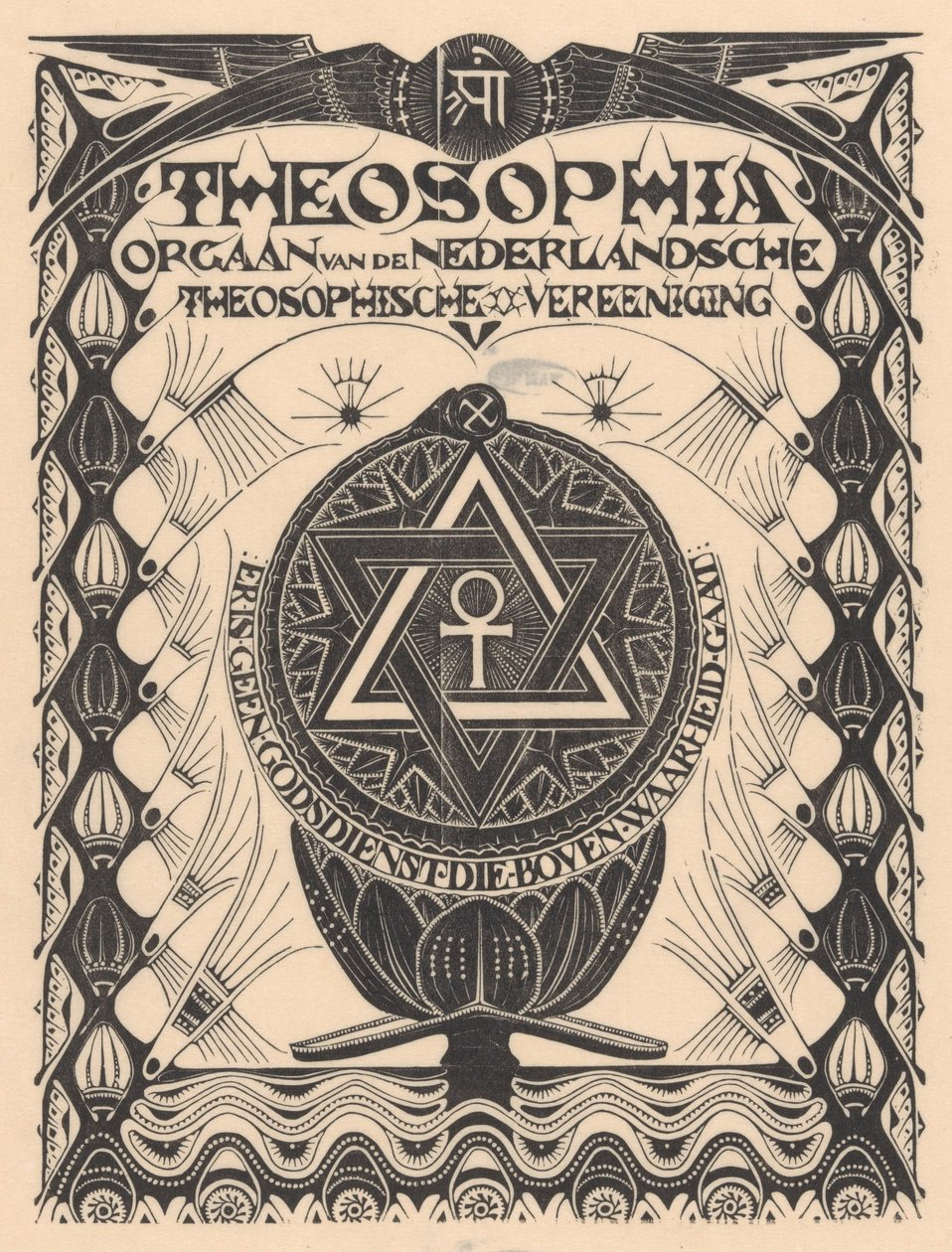 Omslag tijdschrift Theosophia door Mathieu Lauweriks