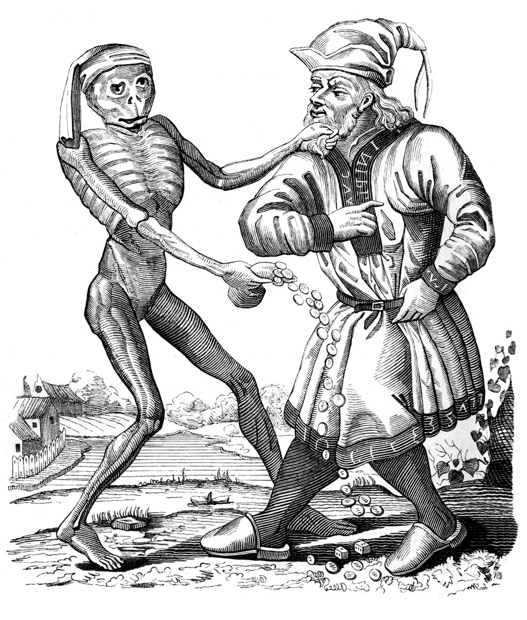 De dood en de Jood, 17e eeuw 1849 door Mathieu Marian