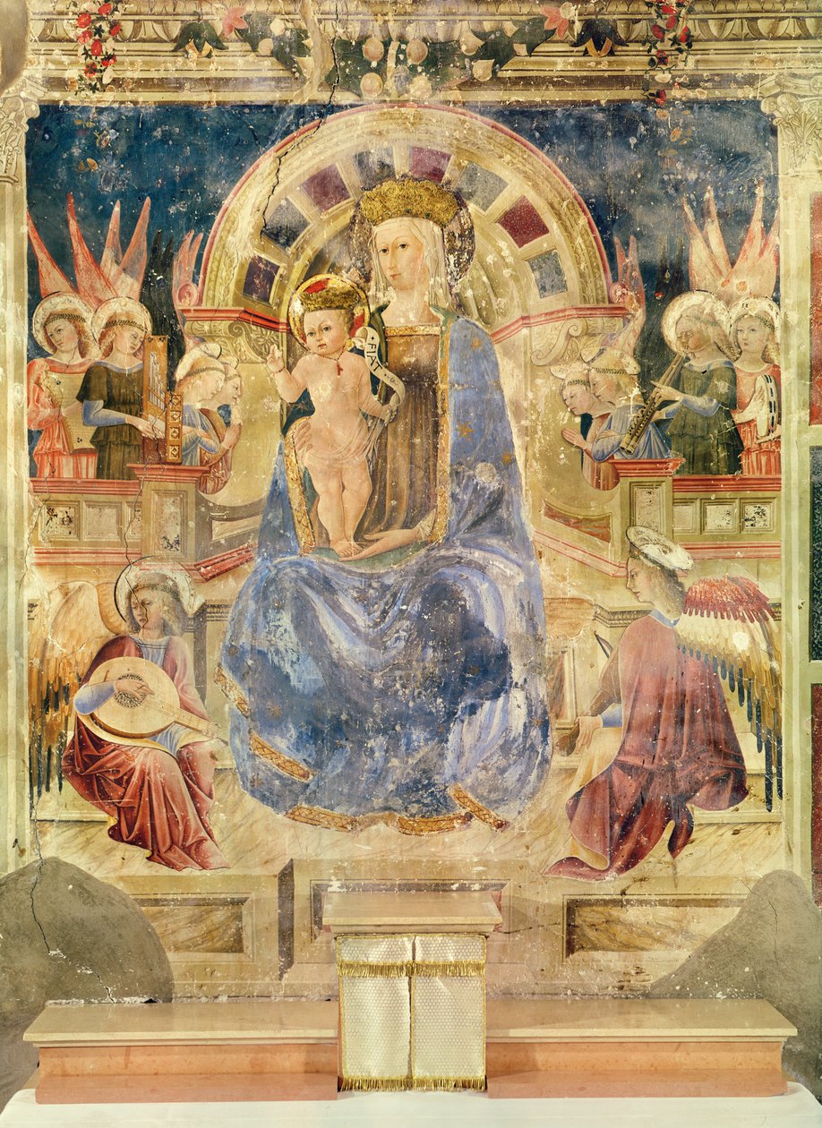 Maagd in glorie tussen engelen en heiligen, 1468 door Matteo da Gualdo