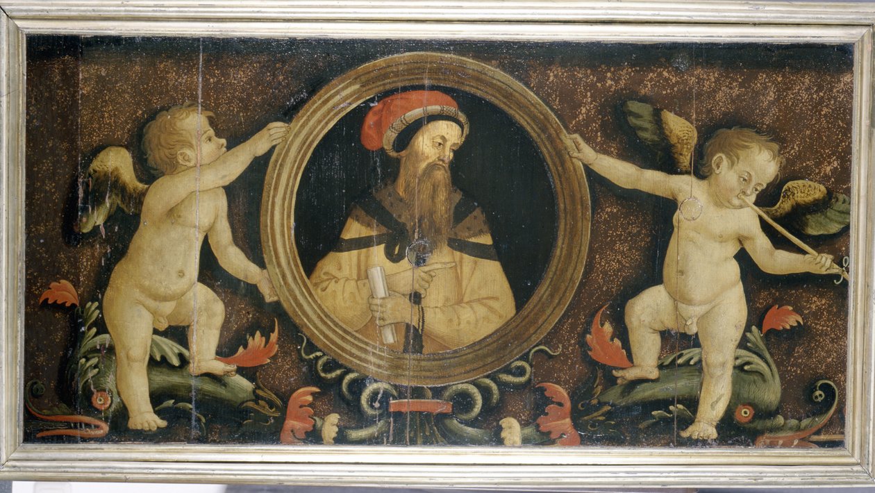 Mannelijk Portret met Putti door Matteo di Giuliano di Lorenzo Balducci