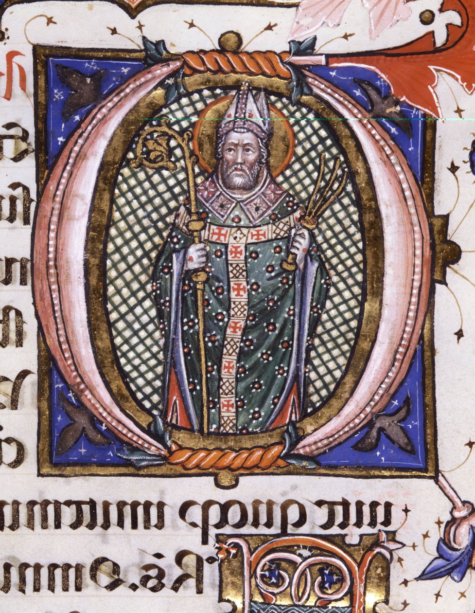 Sint Ambrosius - (Miniatuur, ca. 1492-1523) door Matteo da Milano