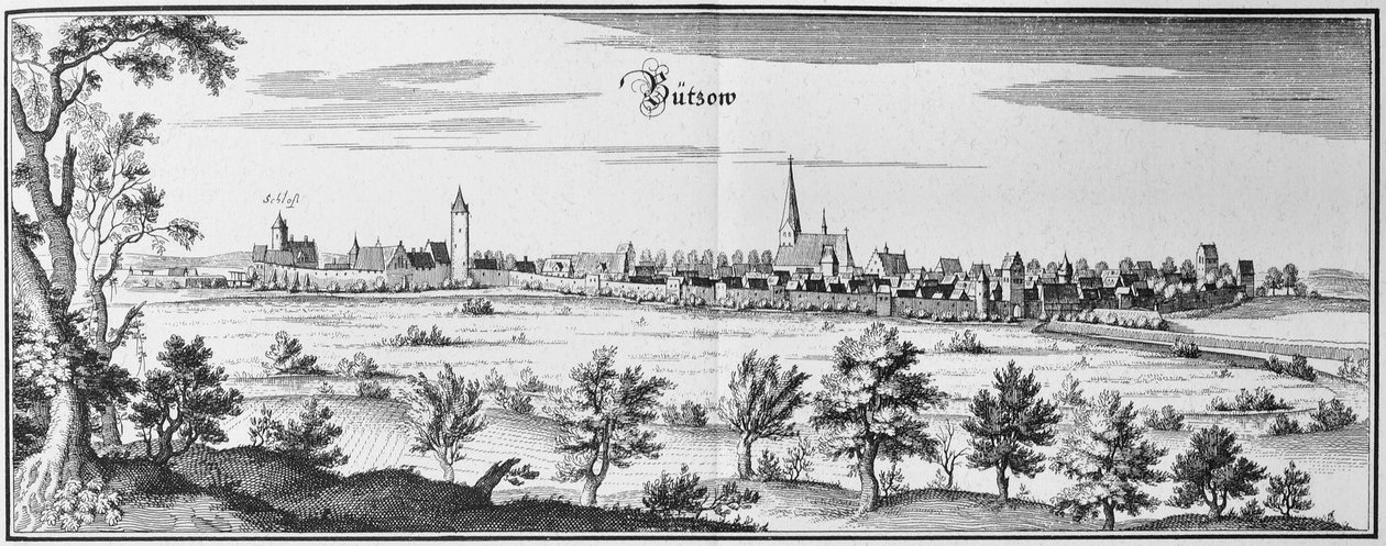 Bützow door Matthaus Merian