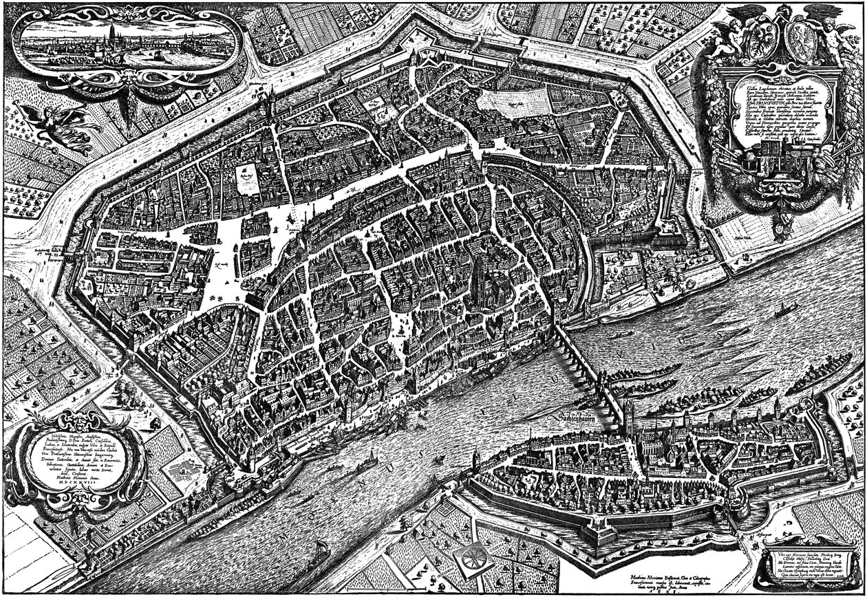 Frankfurt am Main, 1628 door Matthaus the Elder Merian