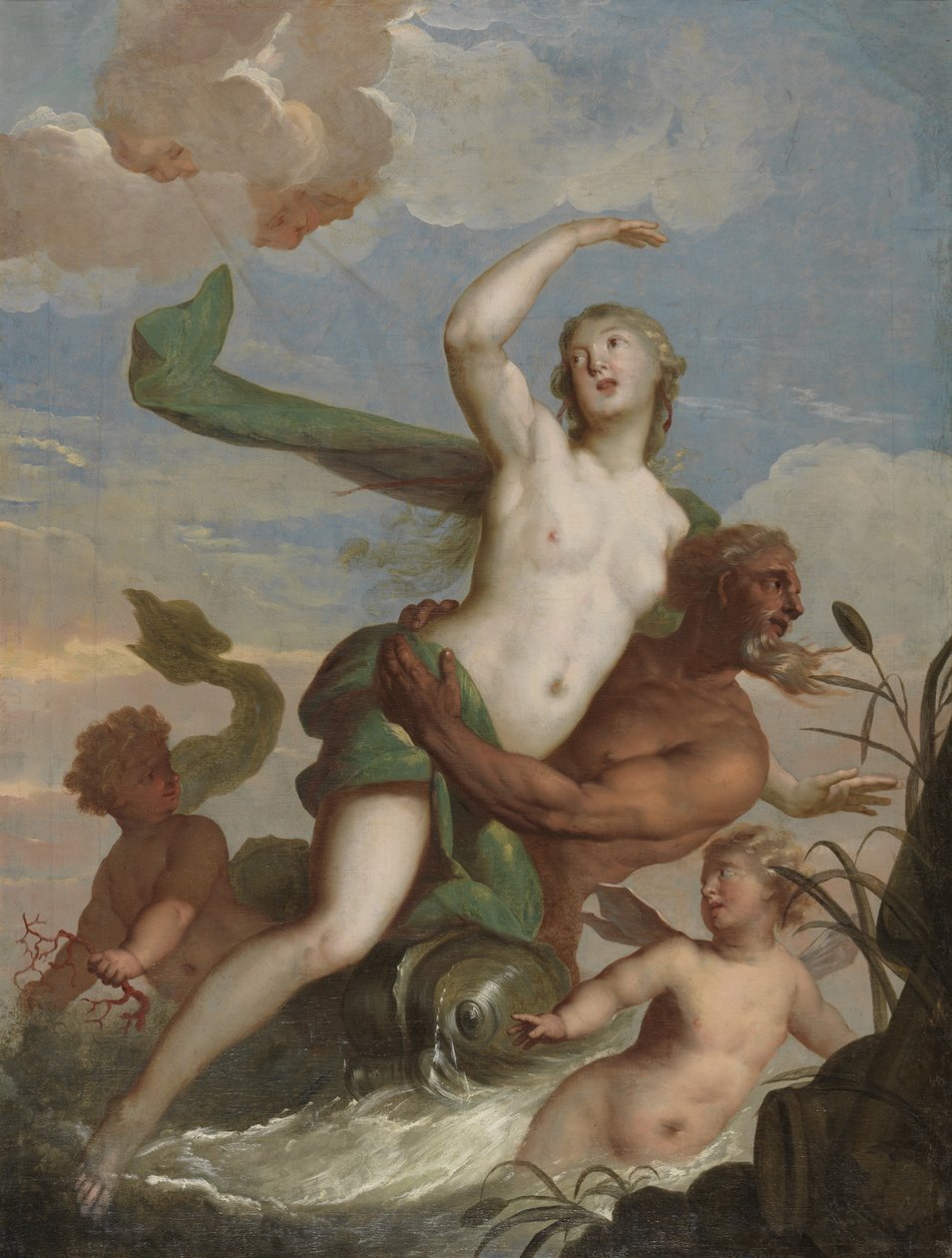 Neptunus en Amphitrite door Mattheus Terwesten