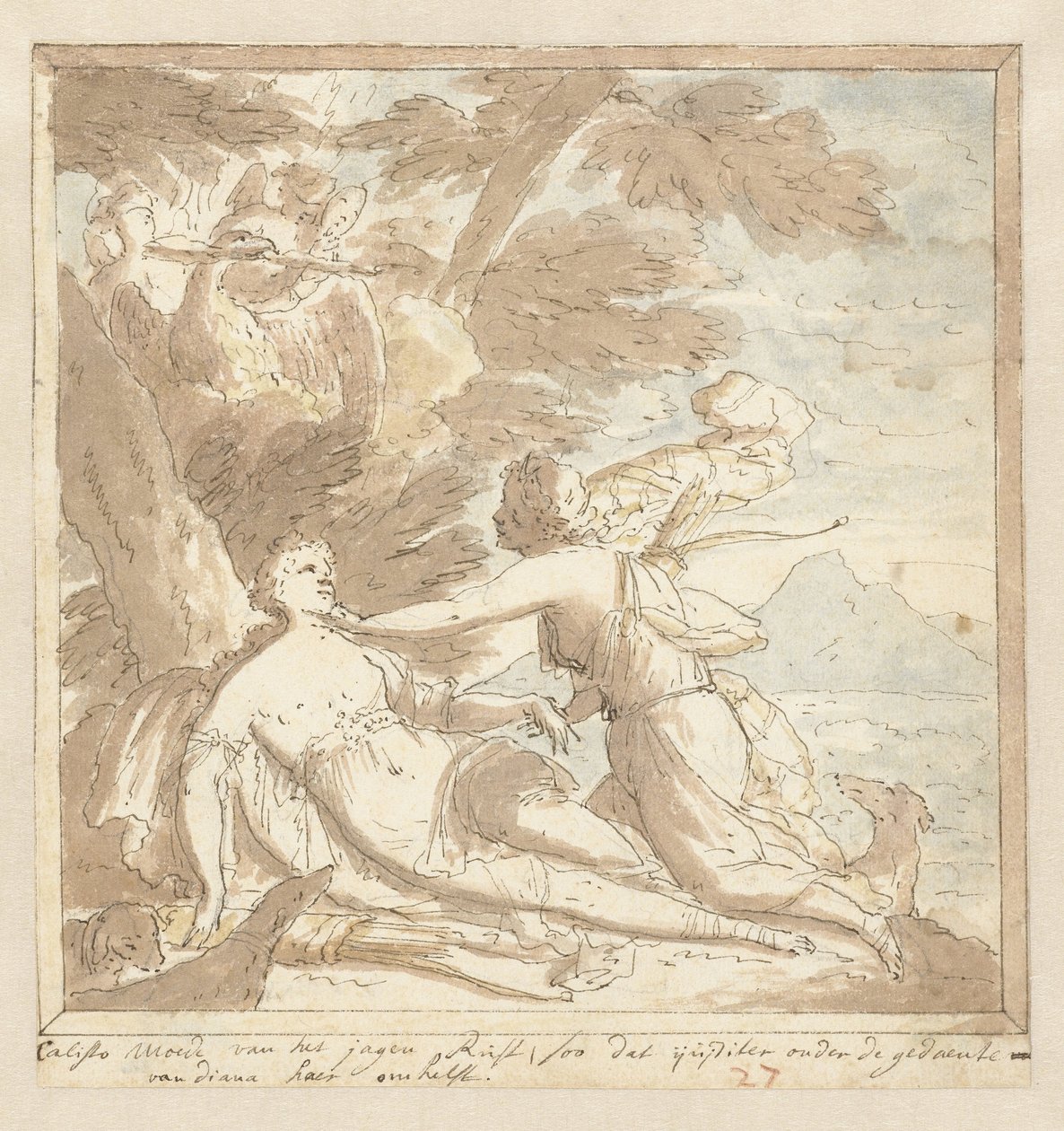 Jupiter en Callisto door Mattheus Terwesten
