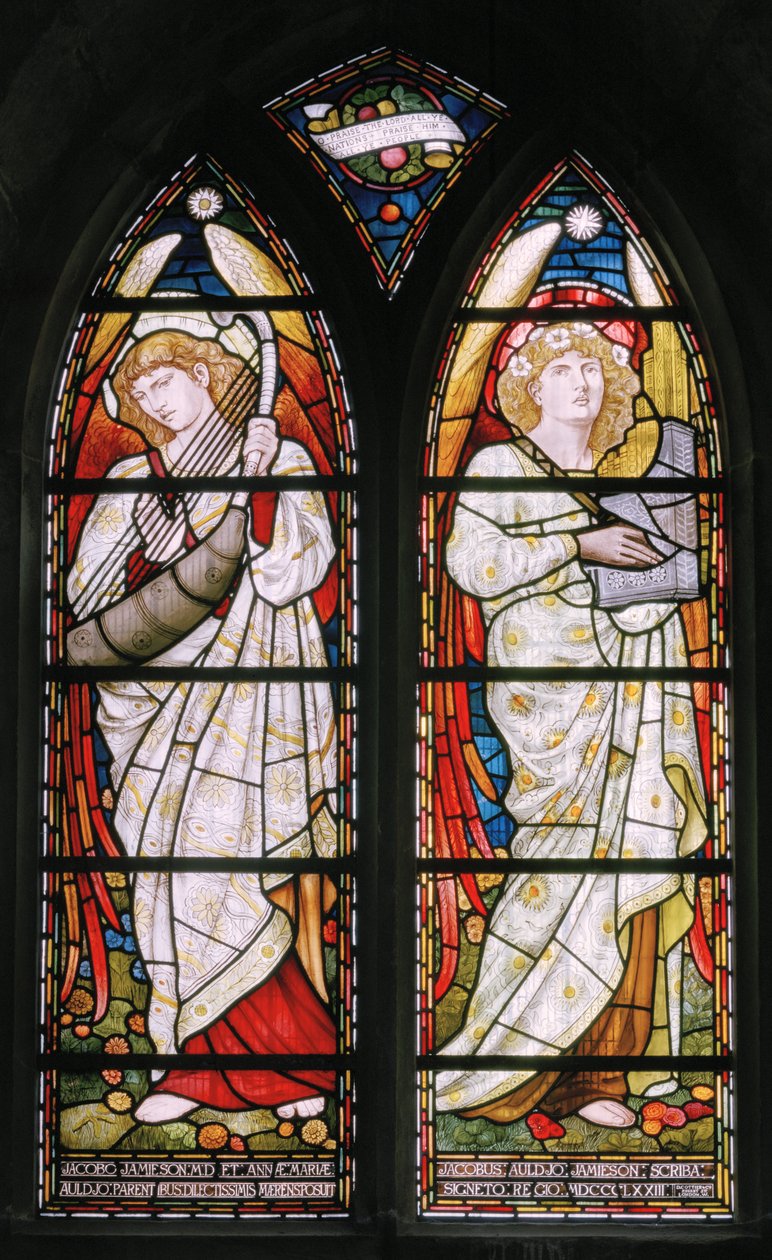 Aberdeen, St Machars Cathedral, Cottier & Co, Engel Muzikanten door Matthew Maris