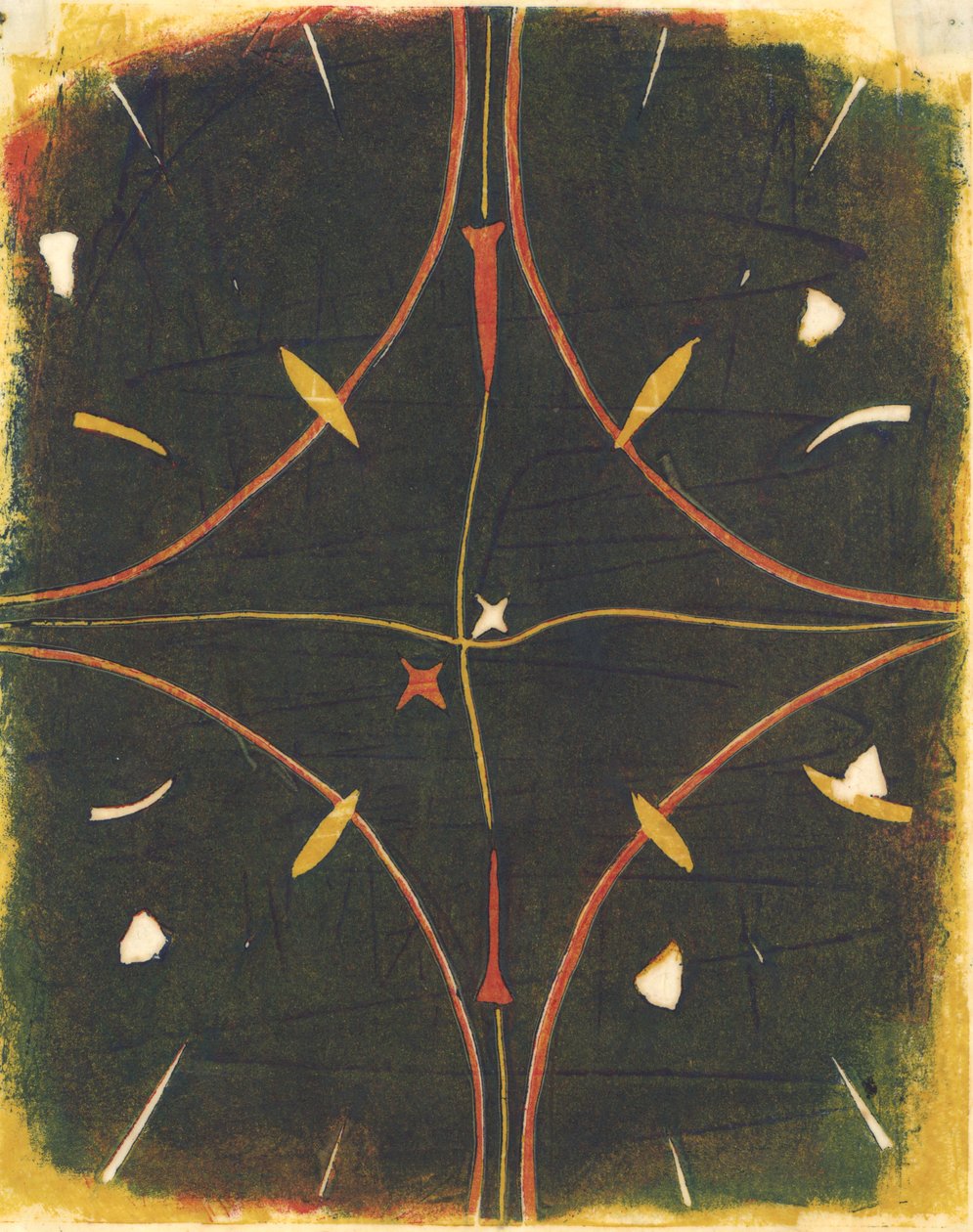 Mandala Débordé, 2012 (linoleumsnede) door Matthew Hilton