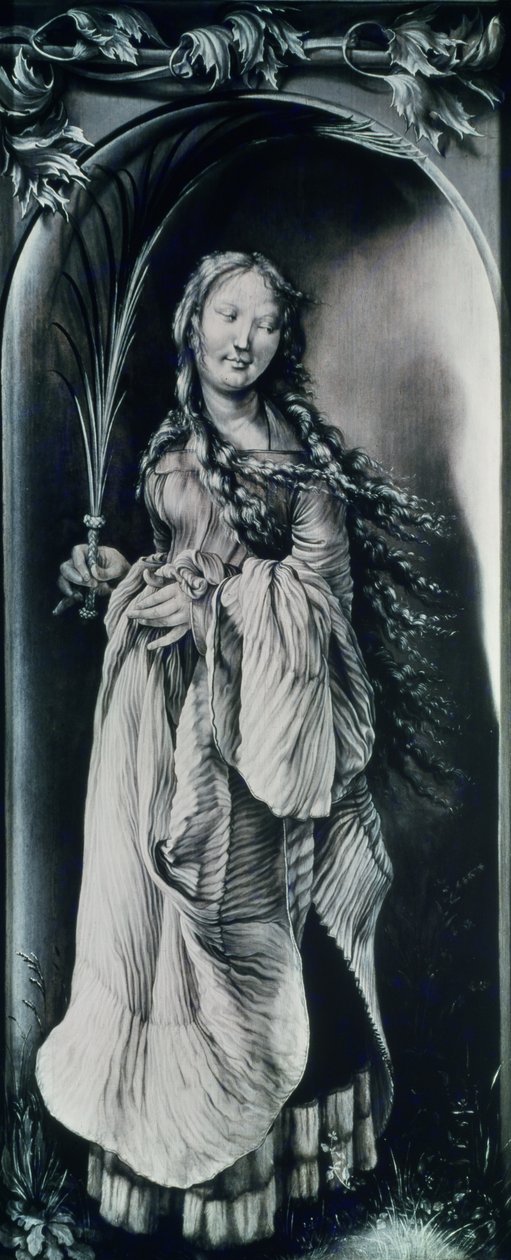 St. Lucia (c.283-c.304) (grisaille) door Matthias Grünewald