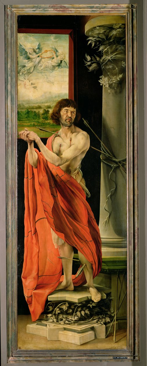 St. Sebastiaan, van het Isenheim Altaarstuk, ca. 1512-16 door Matthias Grünewald