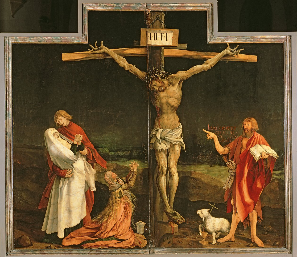 De kruisiging, van het Isenheim Altaarstuk, c.1512-15 door Matthias Grünewald