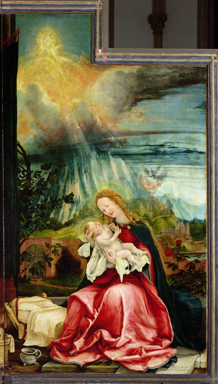 De Geboorte, van het Isenheim Altaarstuk, c.1512-16 door Matthias Grünewald
