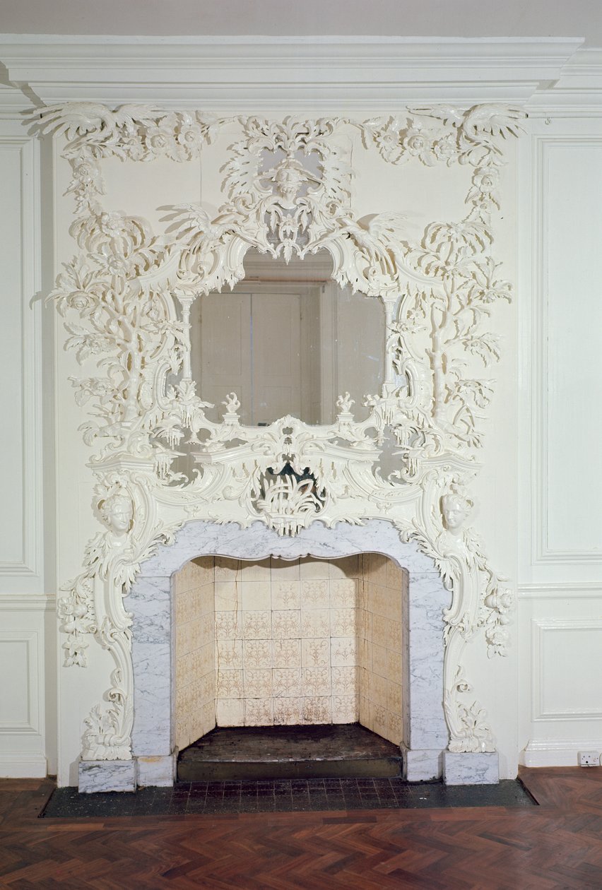 Open haard, 1752 door Matthias Lock