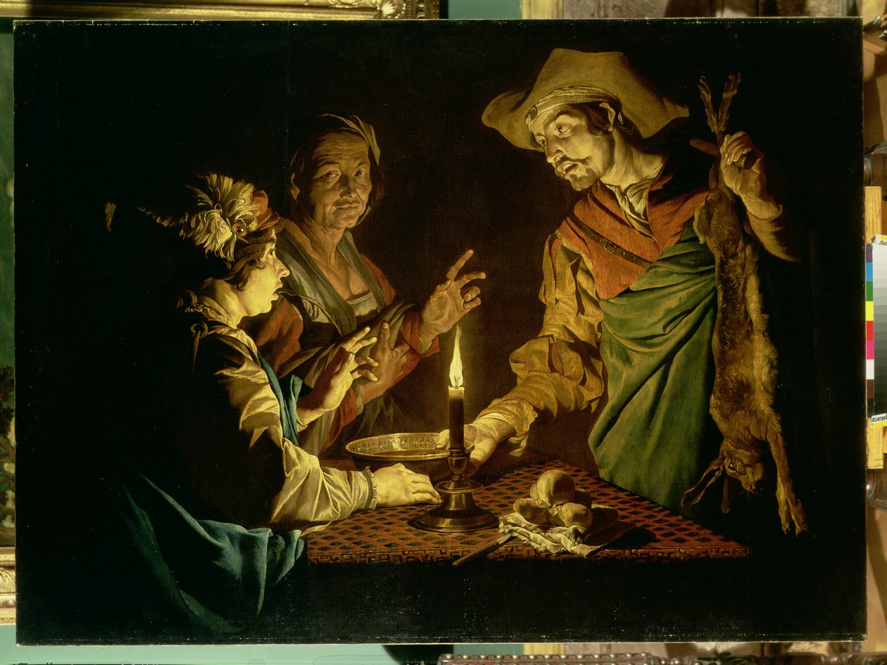 Esau en Jacob, 1640s door Matthias Stomer