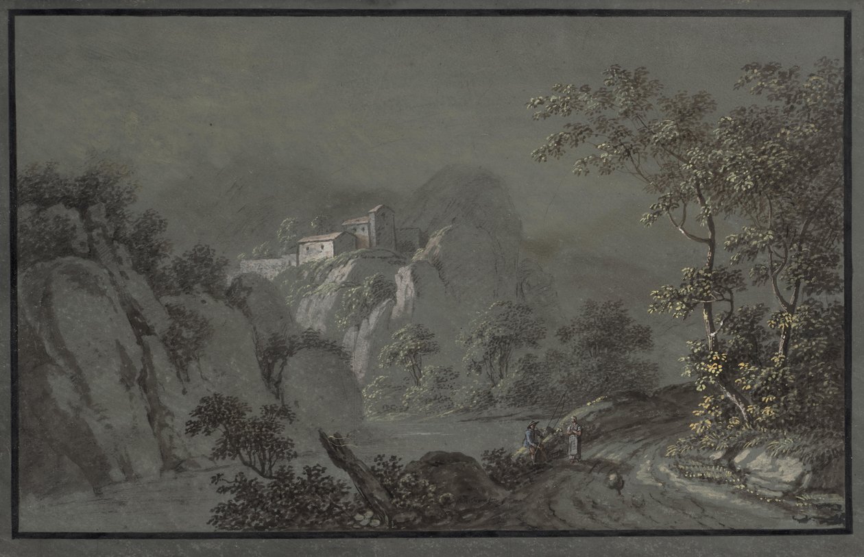 Italiaans landschap door Matthias Rudolf Toma