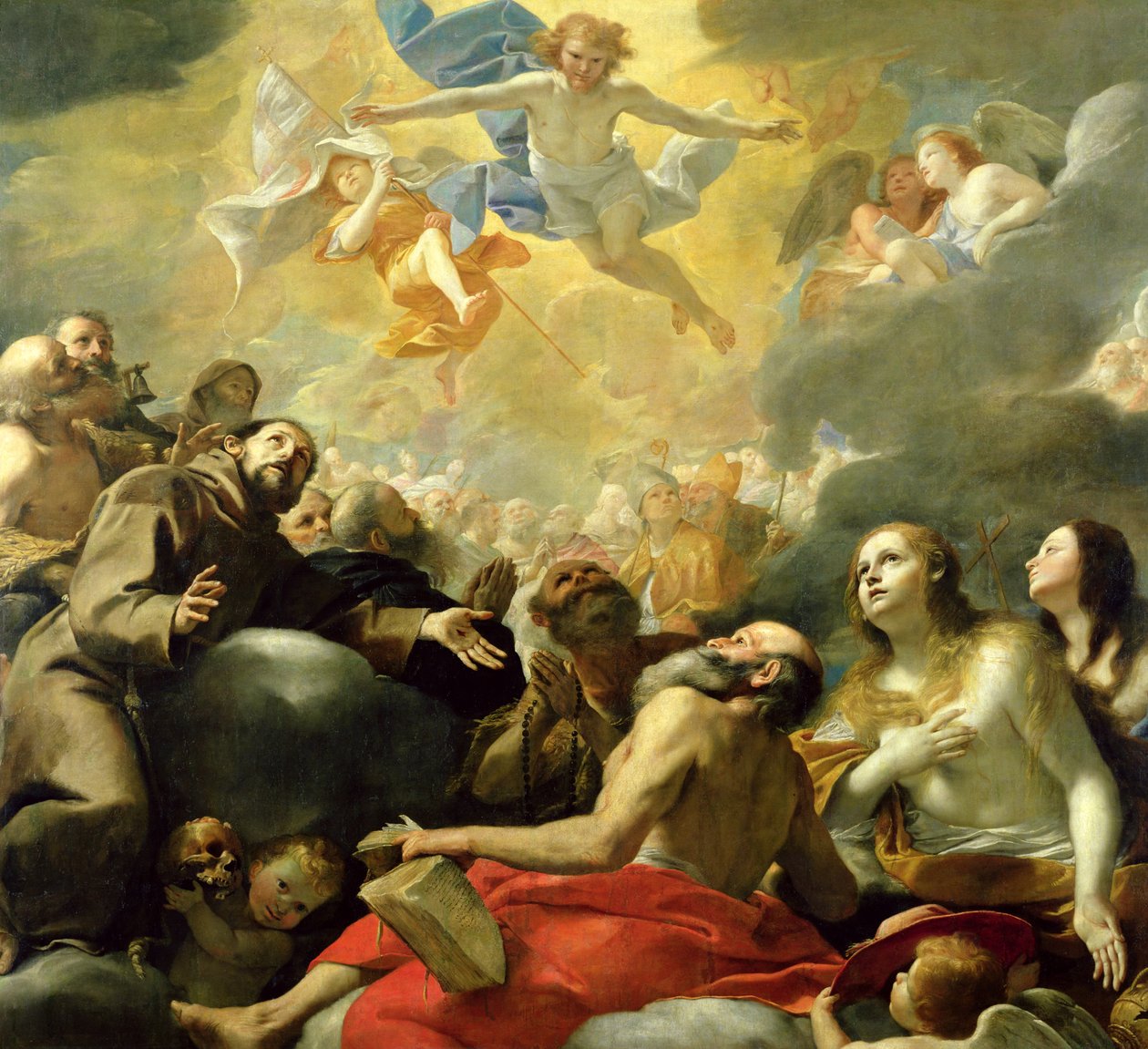 Christus in glorie met de heiligen, c.1660 door Mattia Preti