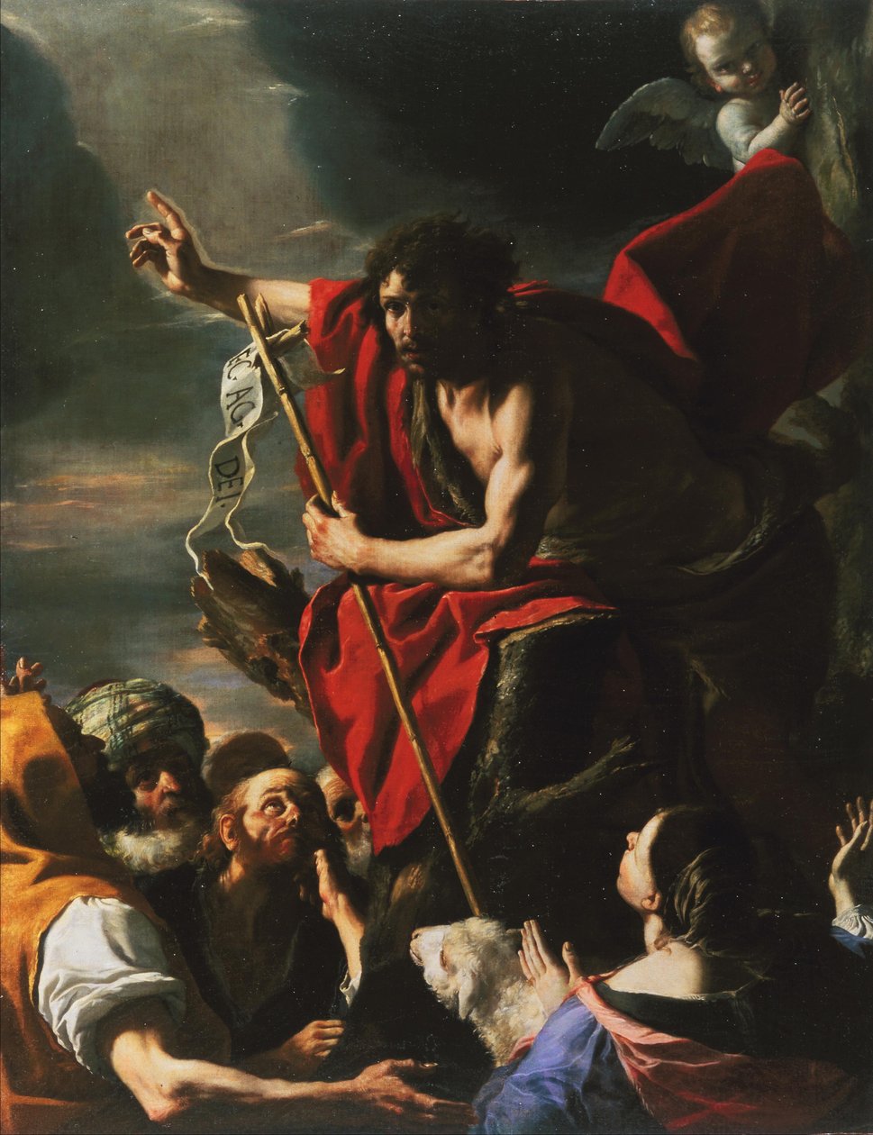 St. Johannes de Doper predikt door Mattia Preti