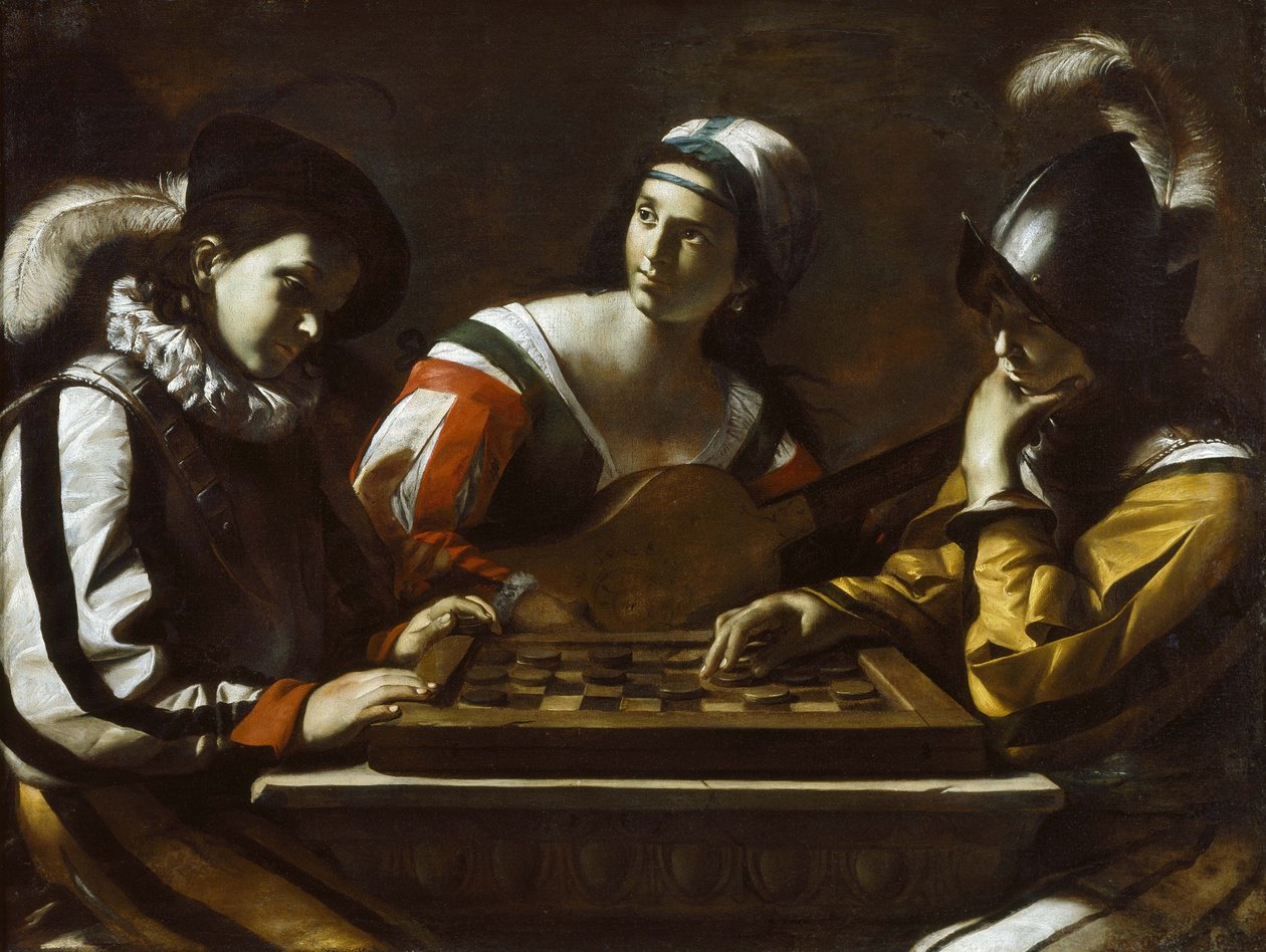Het Spel van Dammen, jaren 1630 door Mattia Preti