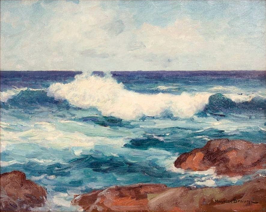 Brekende golven bij Point Loma, Californië door Maurice Braun