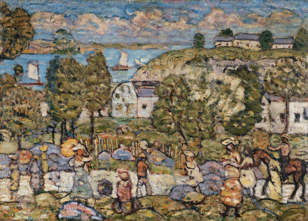 Landschap bij Nahant door Maurice Brazil Prendergast