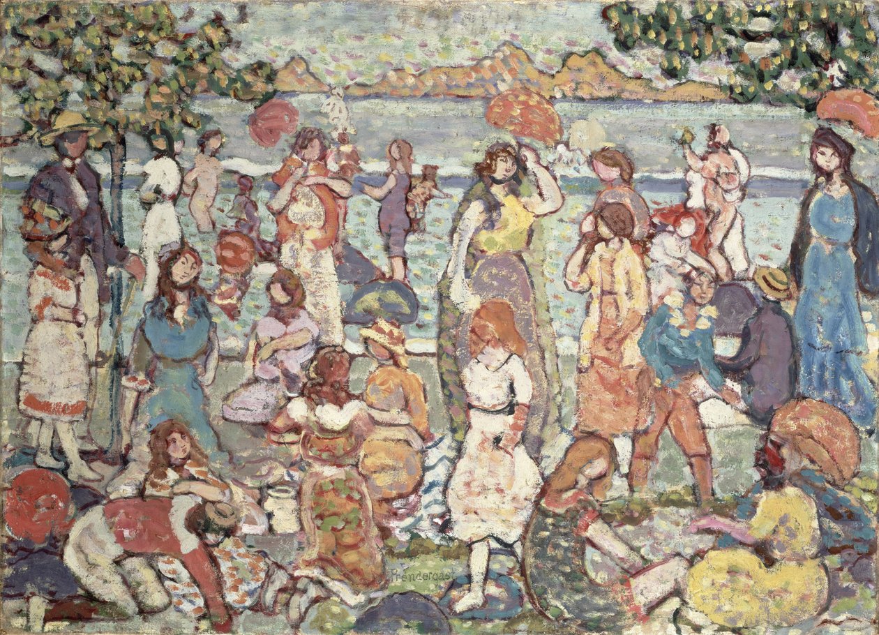 Landschap met figuren, 1921 door Maurice Brazil Prendergast