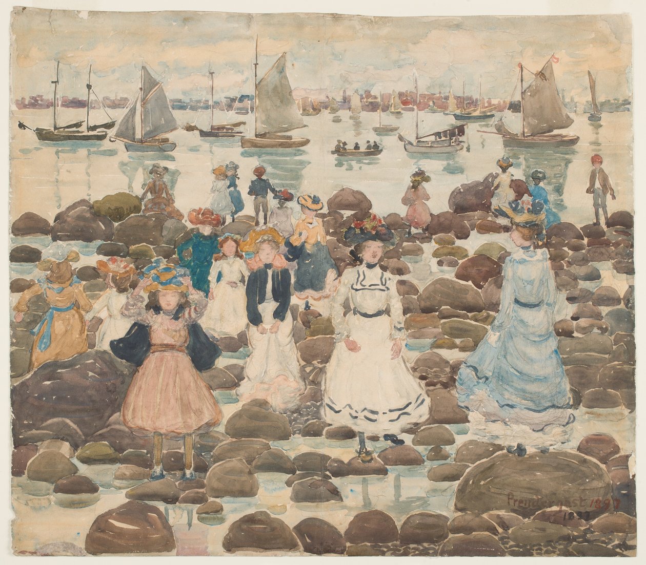 Laag tij, Beachmont, c.1902 door Maurice Brazil Prendergast