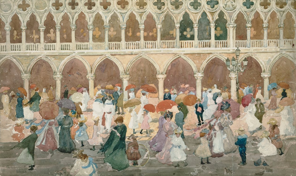 Zonlicht op de Piazzetta door Maurice Brazil Prendergast