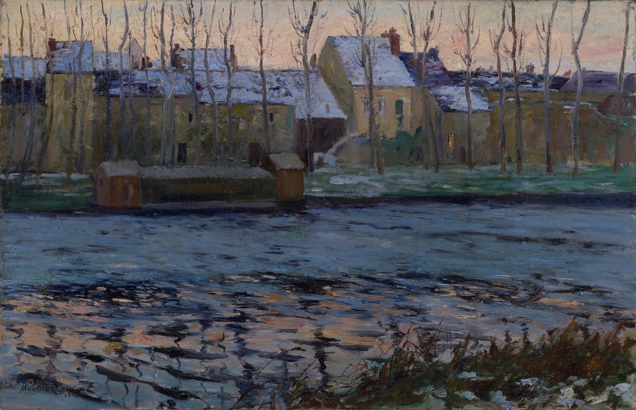 Moret, winter door Maurice Galbraith Cullen