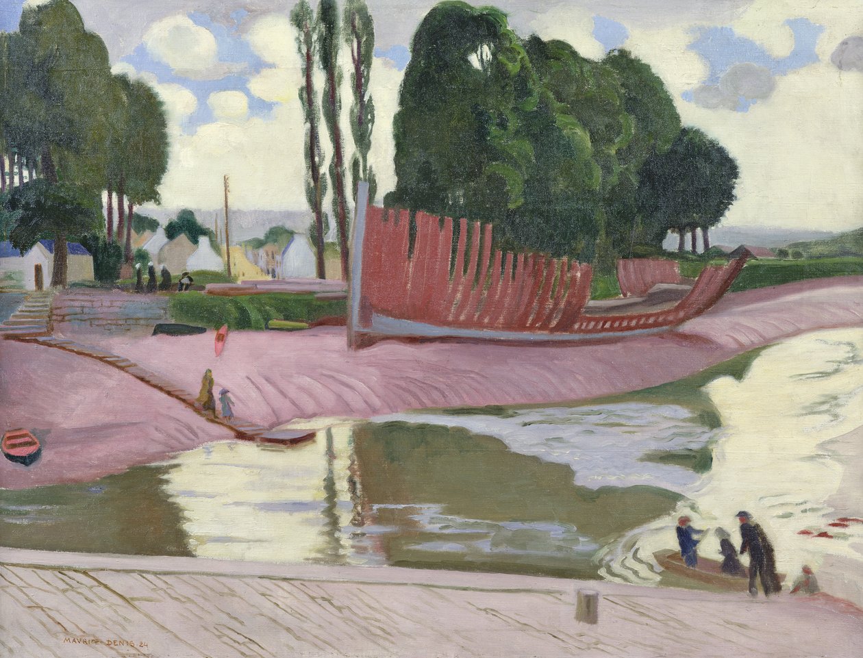 Landerneau Rivier, 1924 door Maurice Denis