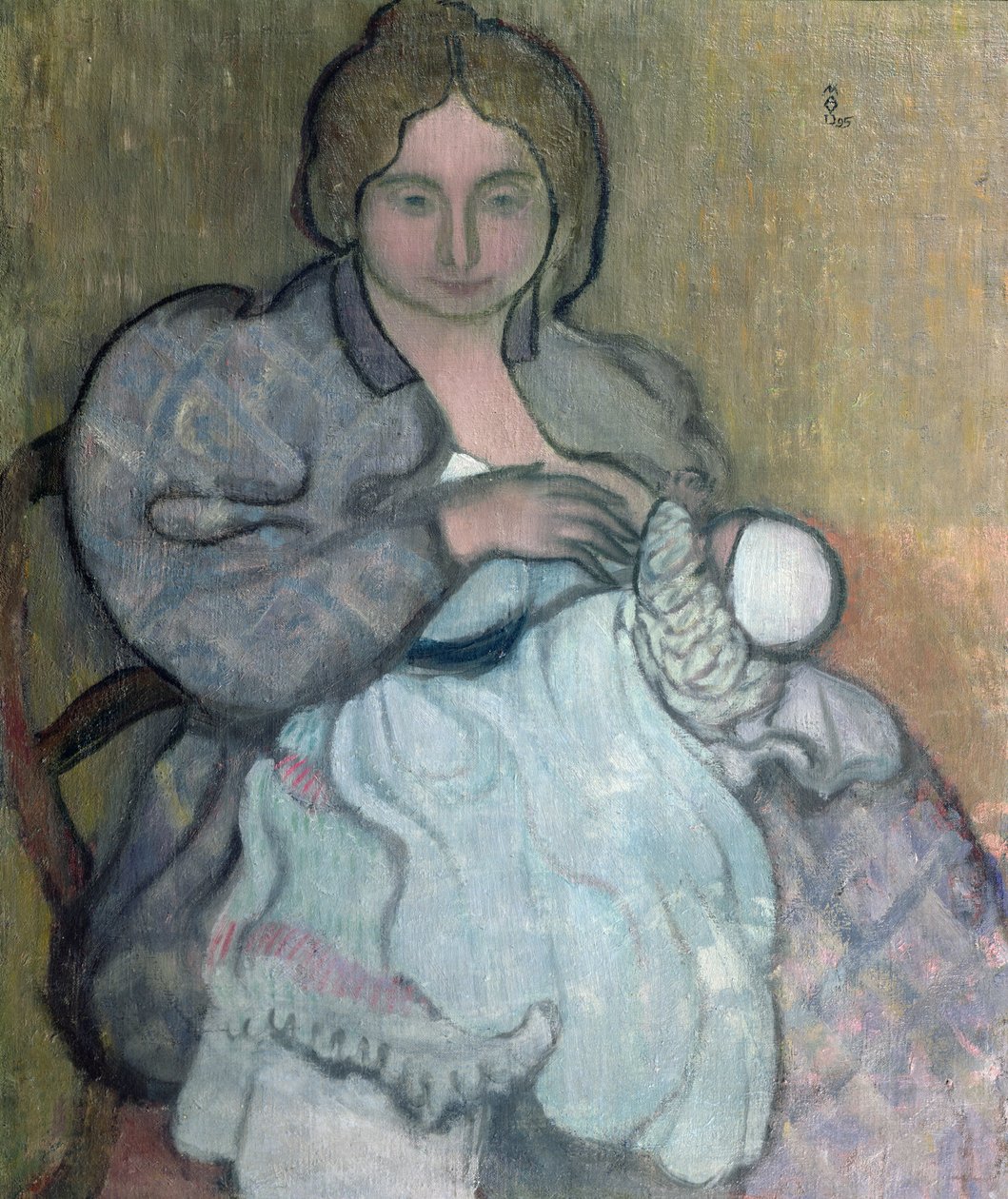 Moederschap met een witte jurk (Jean-Paul) c.1895 door Maurice Denis