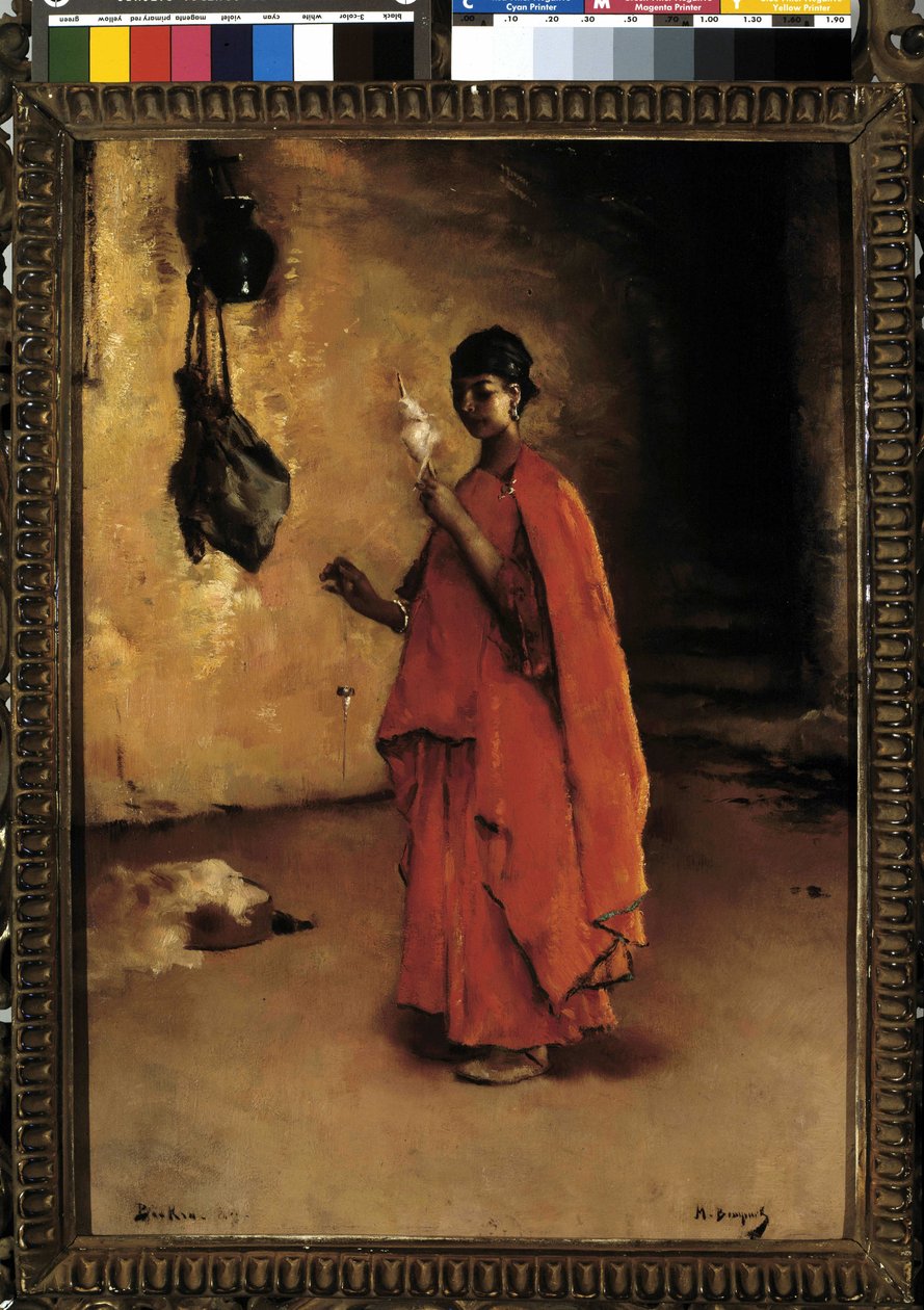 De spinner (Biskra). Algerije door Maurice Bompard