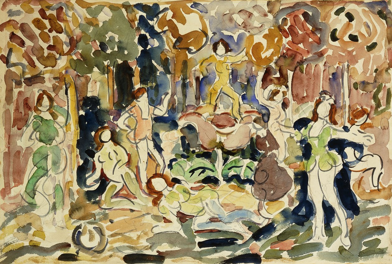 Dansende figuren, ca. 1910-13 door Maurice Brazil Prendergast